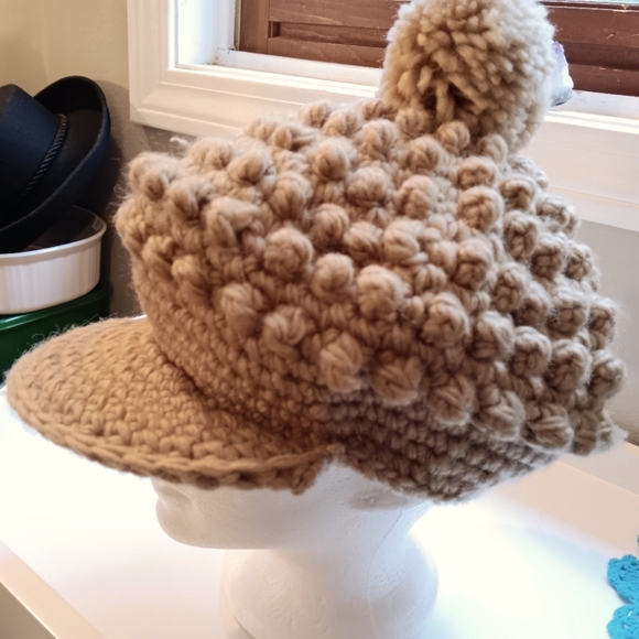 Vintage Accessories Vintage 7s Kmart Bauble Knit Newsboy Cap Poshmark